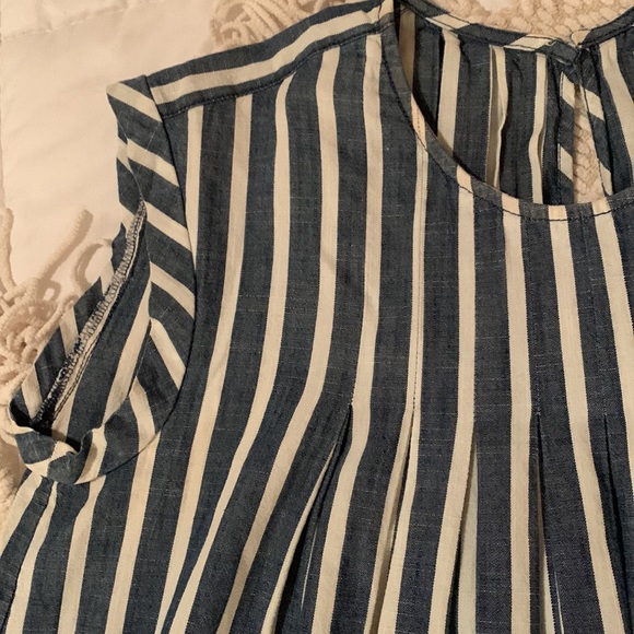 4.99 ship - MADEWELL blouse size s striped, pleated, flare! - Picture 3 of 7